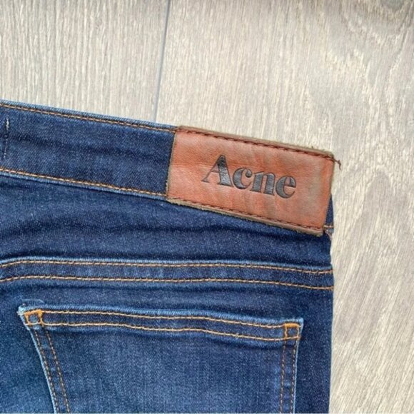 Acne Studios Kex Soft Raw Straight Leg Skinny Jeans Dark Wash Low rise Size 27 - Picture 12 of 15